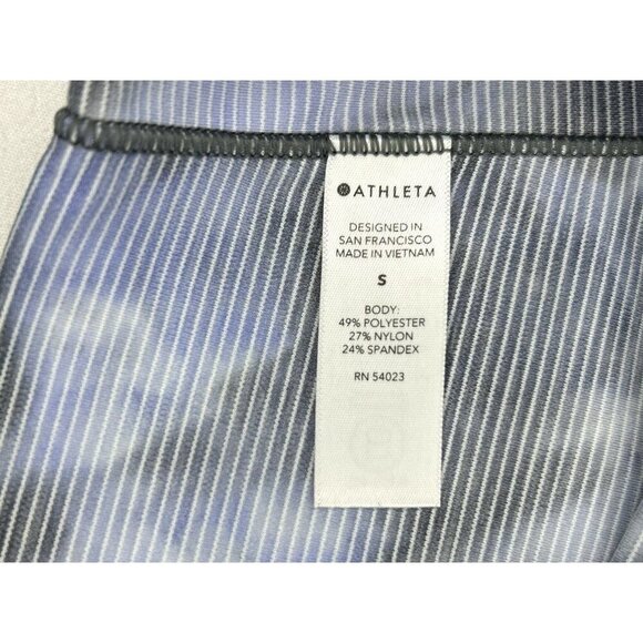 Athleta Salutation Stash Pocket II High Rise Capri S Blue Grey Stripe Powervita - Picture 10 of 15